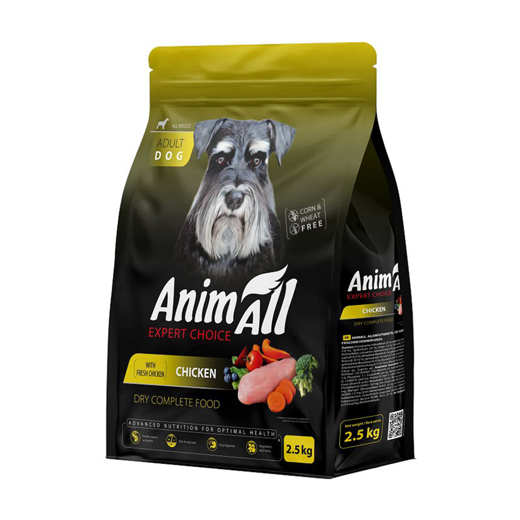 Уцінка! Сухий корм для дорослих собак AnimAll зі свіжою куркою, 2.5 кг
